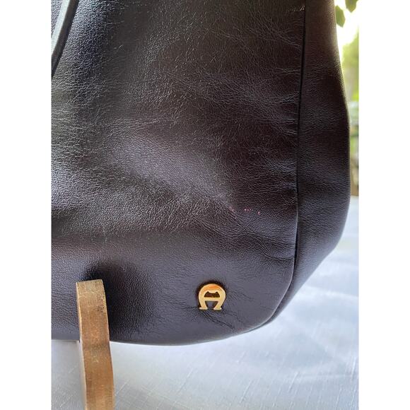 Etienne Aigner Dark Brown Leather Purse Crossbody Bag 10" X 7" VGUC - Picture 2 of 15